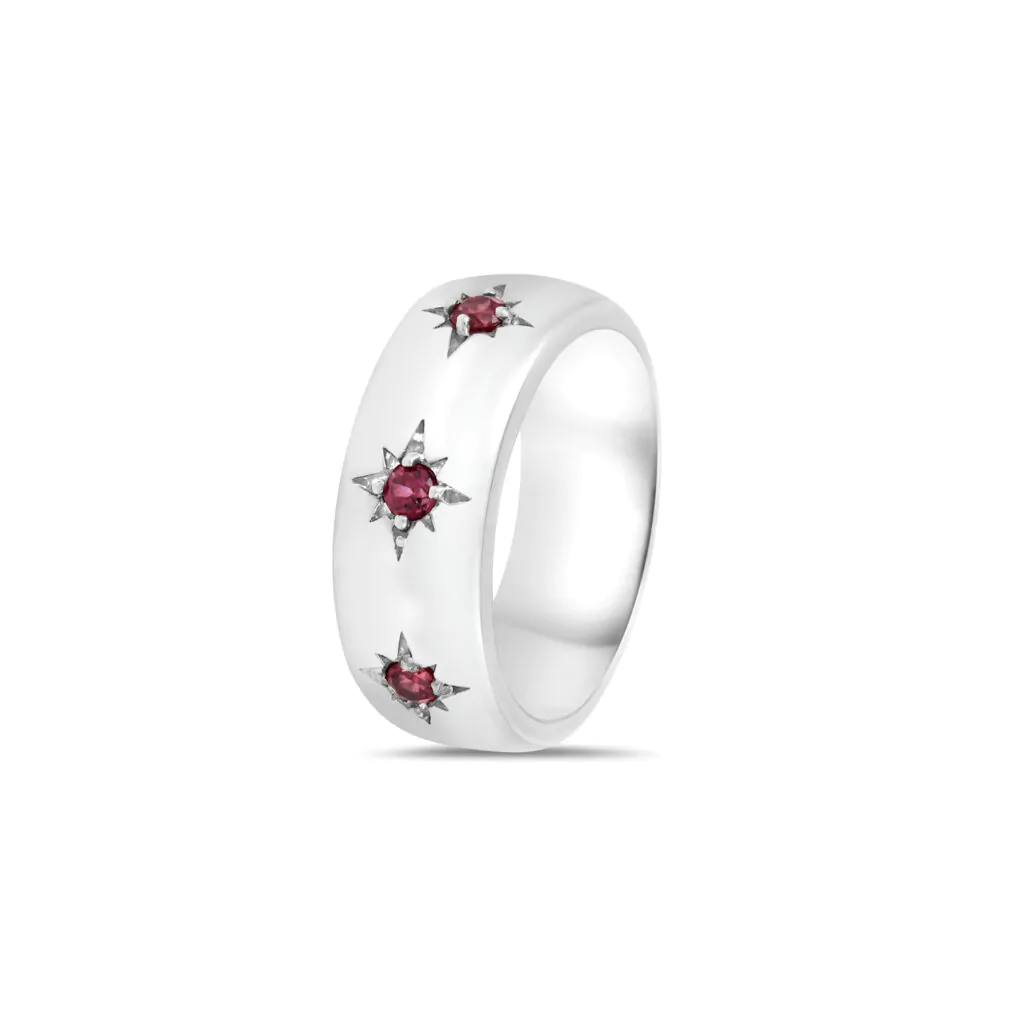 Celestial Elegance Gemstone Band Ring